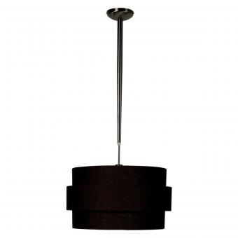 Vandeheg® Hängeleuchte INVENTO 3D Leinen schwarz mit Pendelstange Ø60x155cm max. 60Watt 