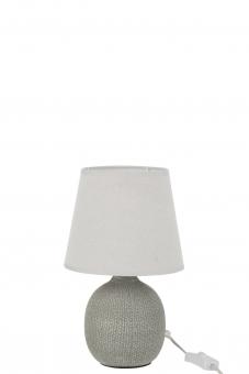 Lampe Milou Zement/Textil Greige/Weiß Small 