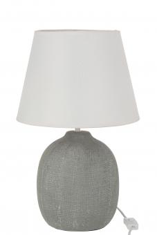 Lampe Milou Zement/Textil Greige/Weiß Large 