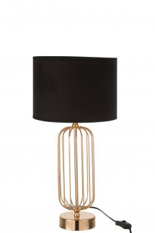 Lampe Tralies Metall/Textil Gold/Schwarz Small 