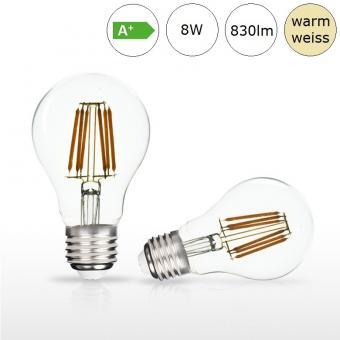 LED-Glühfadenlampe E27 8W 60x105mm warmweiss 2700K 830lm 
