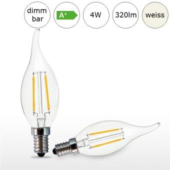 LED-Glühfadenlampe E14 4W 35x117mm neutralweiss 4000K 320lm dimmbar 