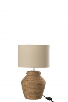 Lampe Meli + Schirm Keramik Lei Braun Small 
